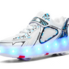 Pink White Black Roller Light Led Luminous Sneakers - Led Light Wheel Healy Roller Skate Shoes For Kids