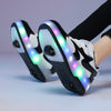 Black Silver Pink Led Roller Shoes Black  |  Kids Led Light Roller Heel Wheel Shoes  | Usb Rechargeable Shoes For Girls & Boys