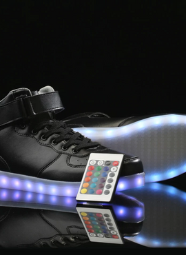 Black White Blue Gold Silver Color Led Shoes High Top With Remote | Light Up Shoes For Men And Women | Led Shoes For Adults