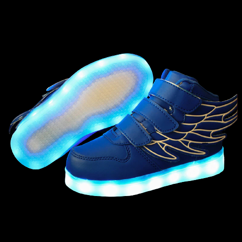 Led Shoes With Flying Straps For Kids - Blue  | Kids Led Light Shoes  | Led Light Shoes For Girls & Boys | ledlegs.