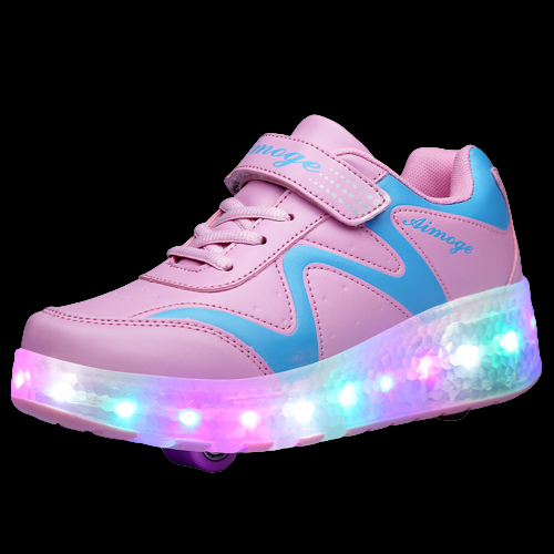 Led Roller Shoes Pink Wiggle  | Kids Led Light Shoes  | Kids Led Light Roller Shoes  | Led Light Shoes For Girls & Boys | ledlegs.