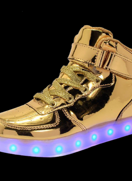 Gold/Black/Silver/Blue Led Shoes High Top With Remote | Light Up Shoes For Men And Women | Led Shoes For Kids And Adults