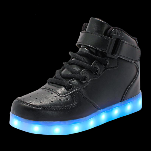 Led Shoes High Top With Remote Black | Light Up Shoes For Men And Women | Led Shoes For Kids And Adults | ledlegs.