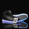 Led Sneakers Black Remote Led Light Colors  | High Top Led Light Shoes  | Led Light Shoes For Men | ledlegs.