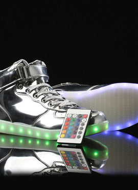 Led Sneakers Shiny Silver 7 Led Light Colors  | Dancing Led Light Shoes  | Kids Led Light Shoes  | Led Light Shoes For Men  | Led Light Shoes For Women