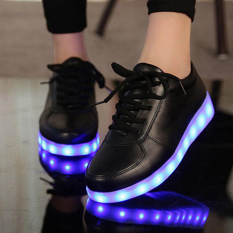 Led Shoes Pure Black  |  Kids Dancing Led Light Shoes  | Led Shoes For Men & Women | ledlegs.