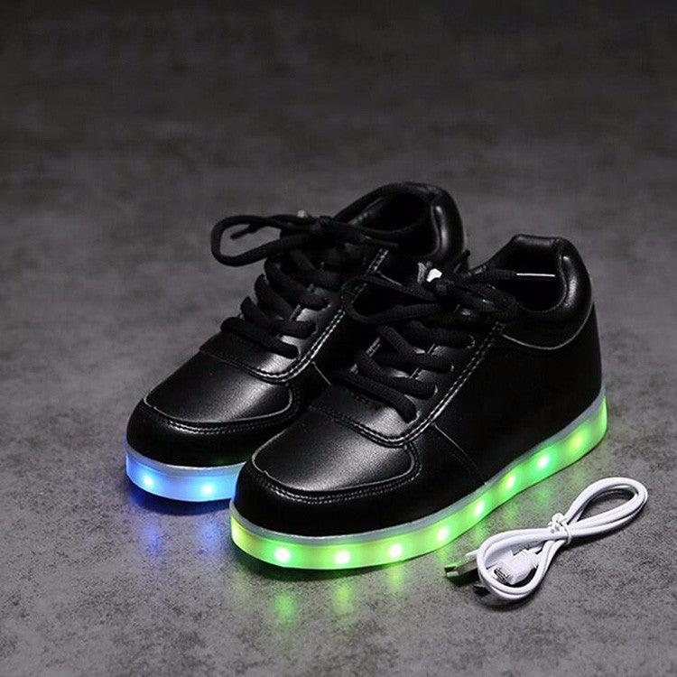 Led Shoes Pure Black  |  Kids Dancing Led Light Shoes  | Led Shoes For Men & Women | ledlegs.