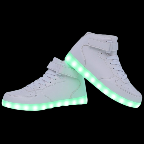 Led Sneakers White 7 Led Light Colors  | Dancing Led Light Shoes  | Kids Led Light Shoes  | Led Light Shoes For Men  | Led Light Shoes For Women | ledlegs.