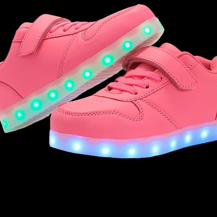 Glowing Night Led Shoes For Kids - Pink  | Kids Led Light Shoes | ledlegs.