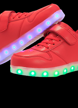 Glowing Night Led Shoes For Kids - Red  | Led Light Shoes