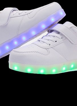 Glowing Night Led Shoes For Kids - White  | Led Light Shoes