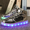 Led Sneakers Shiny Silver 7 Led Light Colors  | Dancing Led Light Shoes  | Kids Led Light Shoes  | Led Light Shoes For Men  | Led Light Shoes For Women | ledlegs.