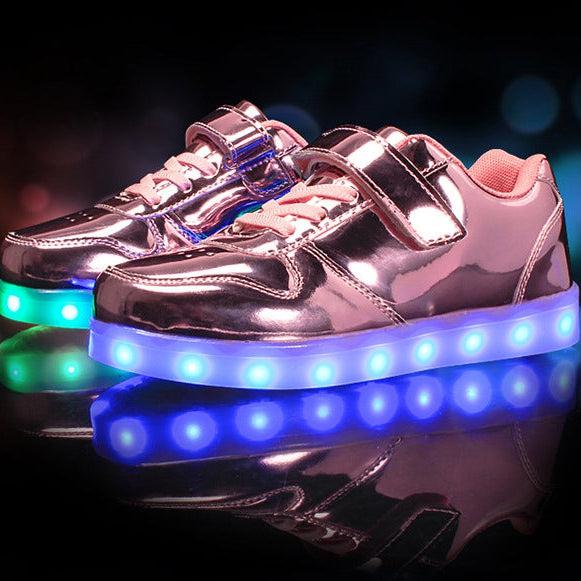 Glowing Night Led Shoes For Kids - Bright Pink | Kids Led Light Shoes | ledlegs.