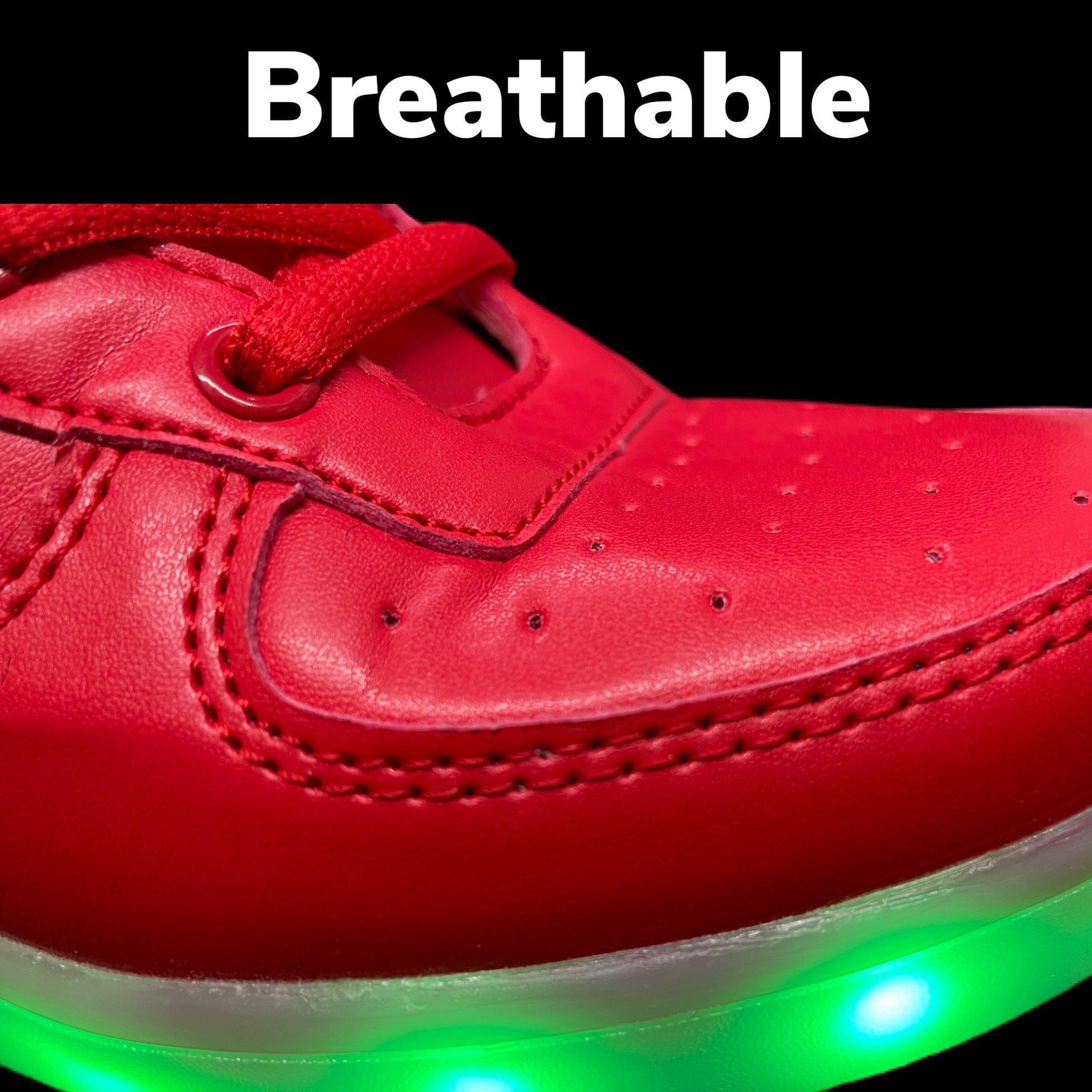 Led Sneakers Red 7 Led Colors with Remote | Dancing Led Light Shoes  | Kids Led Light Shoes  | Led Light Shoes For Men  | Led Light Shoes For Women | ledlegs.