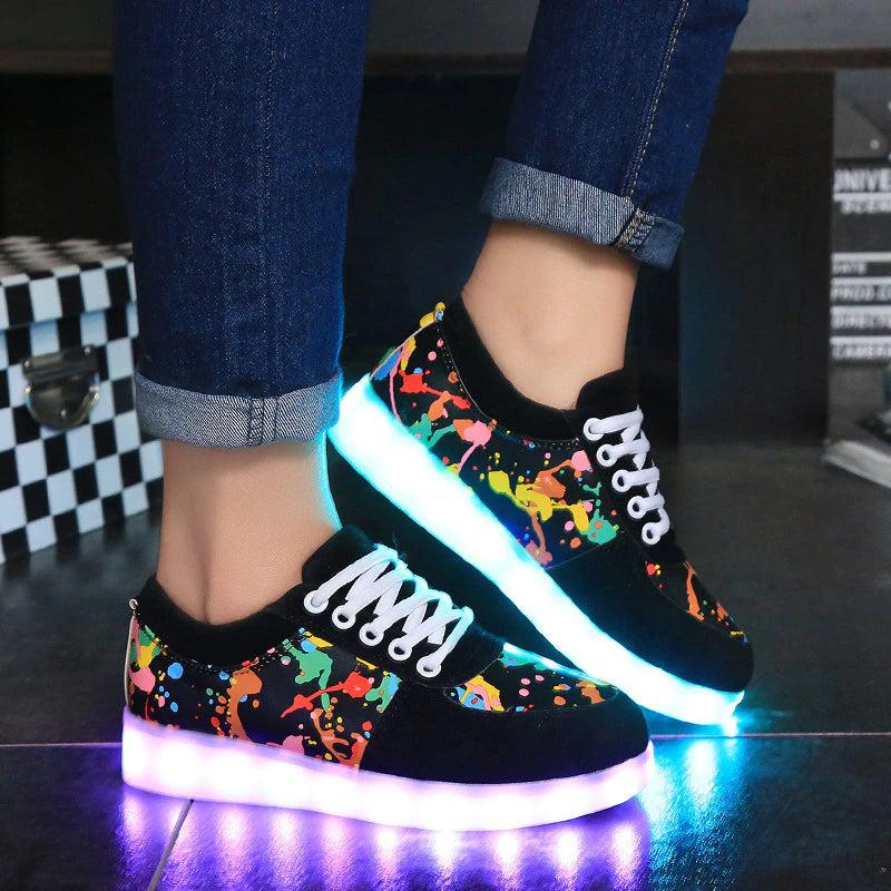 Led Shoes Graffiti Perfect Design  | Dancing Led Light Shoes  | Kids Led Light Shoes  | Led Light Shoes For Women | ledlegs.