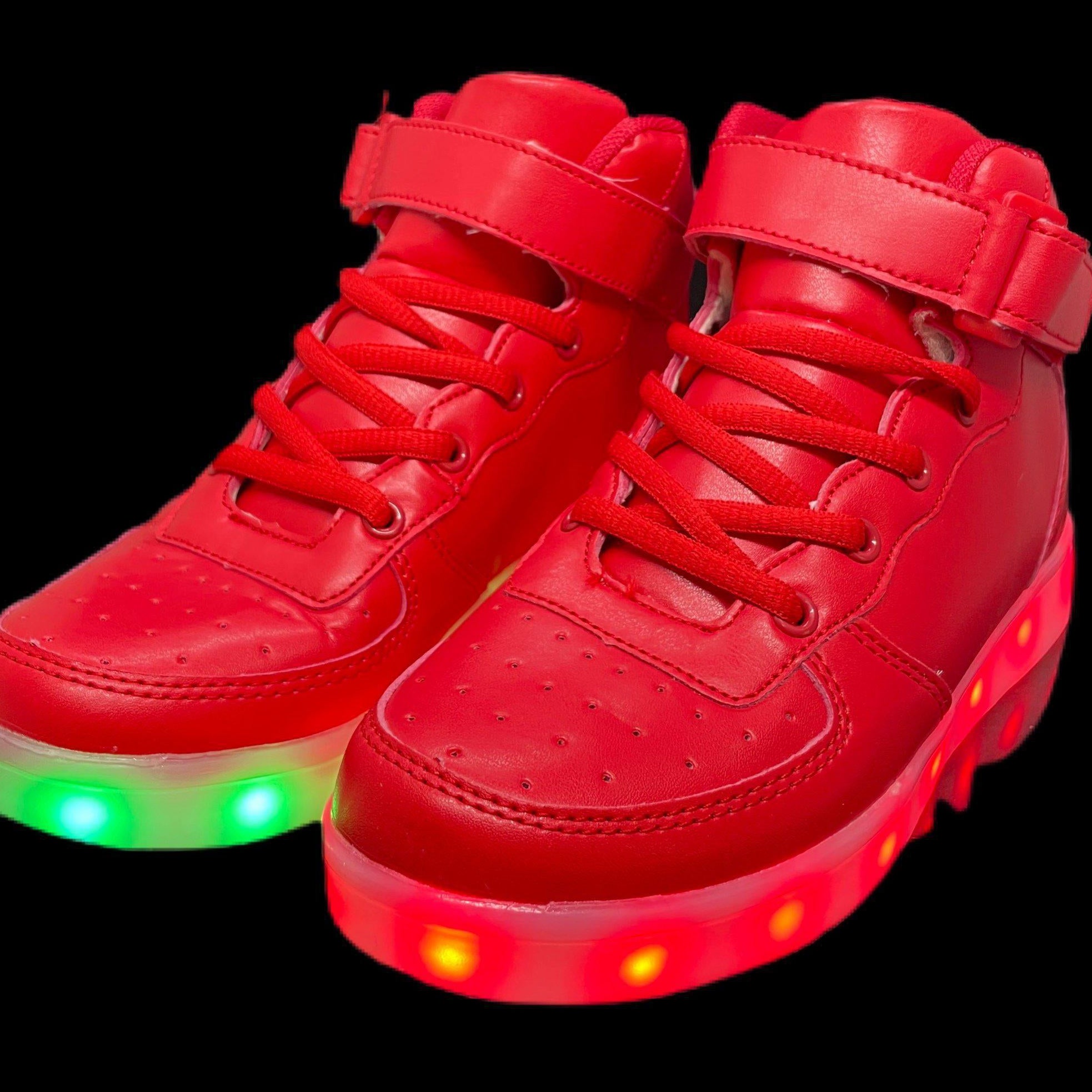 Led Sneakers Red 7 Led Colors with Remote | Dancing Led Light Shoes  | Kids Led Light Shoes  | Led Light Shoes For Men  | Led Light Shoes For Women | ledlegs.