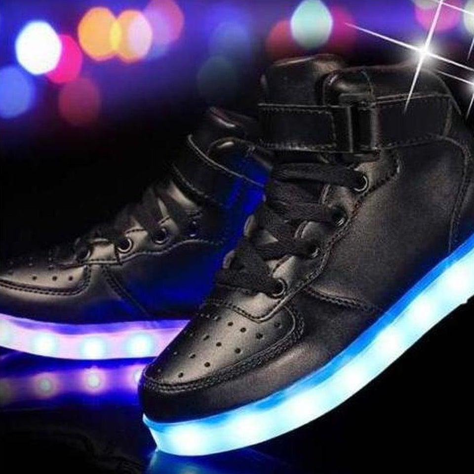 Led Sneakers Black 7 Led Light Colors  | Men & Women Shoes | Led Light Shoes For Men  | Led Light Shoes For Women | ledlegs.