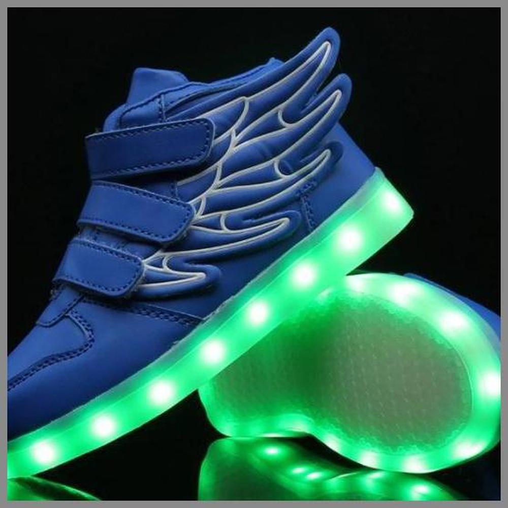 Led Shoes With Flying Straps For Kids - Blue  | Kids Led Light Shoes  | Led Light Shoes For Girls & Boys | ledlegs.