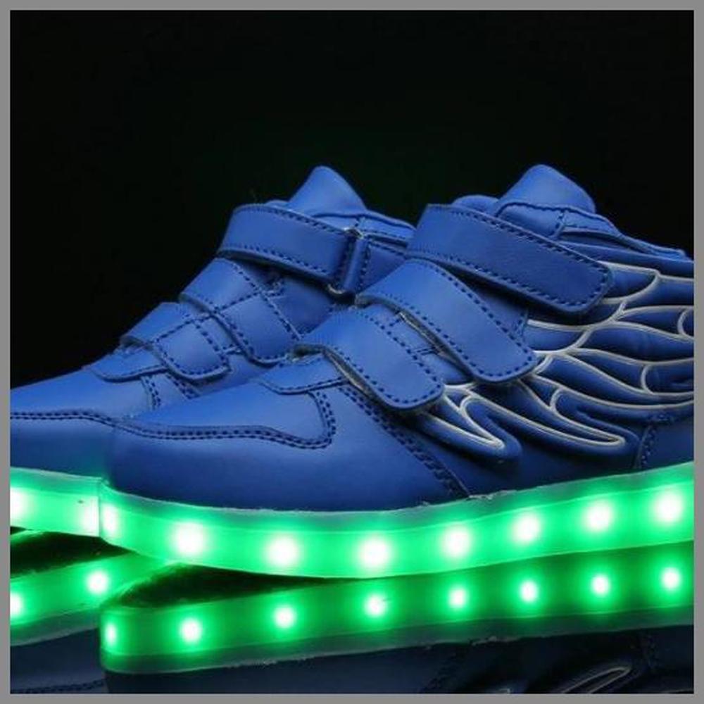 Led Shoes With Flying Straps For Kids - Blue  | Kids Led Light Shoes  | Led Light Shoes For Girls & Boys | ledlegs.