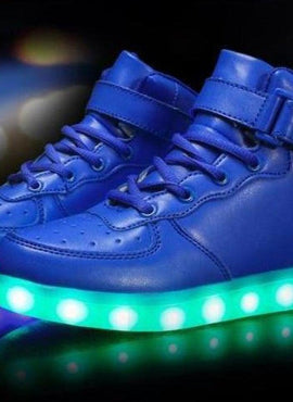 Led Sneakers Blue 7 Led Colors - Blue  | Kids Led Light Shoes  | Led Light Shoes For Men