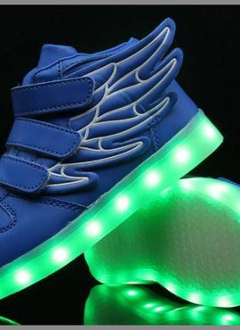 Led Shoes With Flying Straps For Kids - Blue | Kids Led Light Shoes  | Led Light Shoes For Girls & Boys