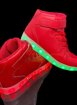 Led Sneakers Red 7 Led Colors | Dancing Led Light Shoes  | Kids Led Light Shoes  | Led Light Shoes For Men Women