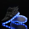 Led Shoes With Flying Straps For Kids - Black  | Kids Led Light Shoes  | Led Light Shoes For Girls & Boys | ledlegs.