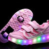 Led Roller Shoes Pink  | Kids Led Light Shoes  | Kids Led Light Roller Heel Wheel Shoes  | Led Light Shoes For Girls & Boys | ledlegs.