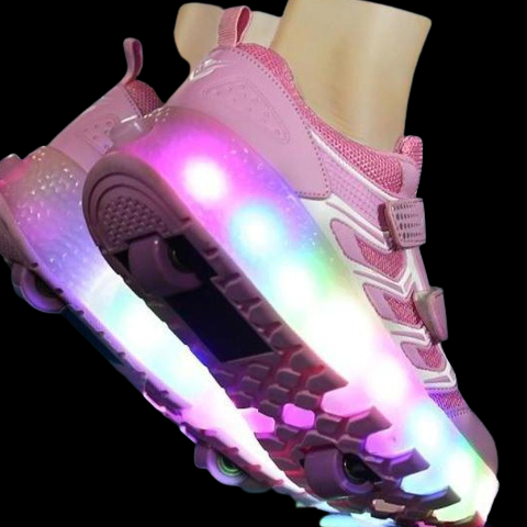 Led Roller Shoes Pink  | Kids Led Light Shoes  | Kids Led Light Roller Heel Wheel Shoes  | Led Light Shoes For Girls & Boys | ledlegs.