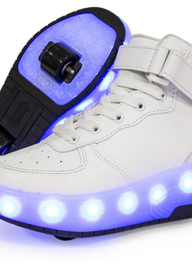 High Top Colorful Led Roller Shoes | Roller High Top Light Up Sneakers With Wheels