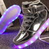 Led Sneakers Shiny Silver 7 Led Light Colors  | Dancing Led Light Shoes  | Kids Led Light Shoes  | Led Light Shoes For Men  | Led Light Shoes For Women | ledlegs.