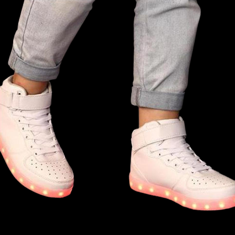 Led Sneakers White 7 Led Light Colors  | Dancing Led Light Shoes  | Kids Led Light Shoes  | Led Light Shoes For Men  | Led Light Shoes For Women | ledlegs.