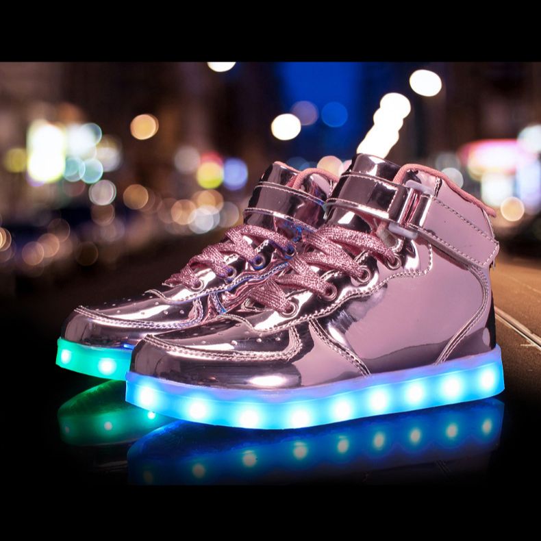 Led Sneakers Shiny Pink 7 Led Light Colors  | Dancing Led Light Shoes  | Kids Led Light Shoes  | Led Light Shoes For Men  | Led Light Shoes For Women | ledlegs.