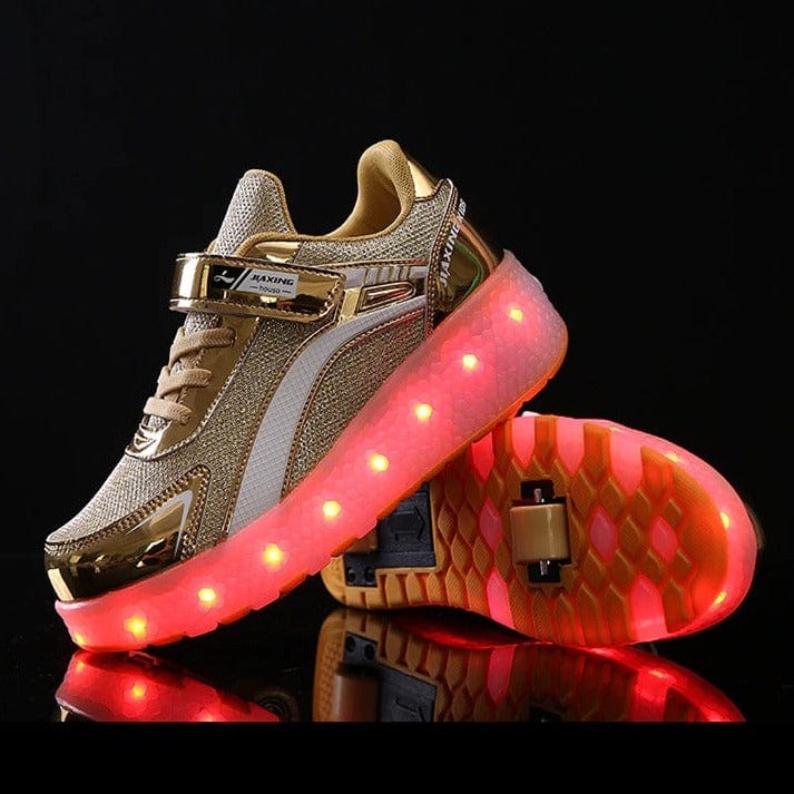 whatagift.com.au Gold / 29 Insole 18.5CM New Usb Charging Led Light Roller Skate Shoes For Children