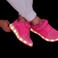 Hot Led Mesh Shoes Kids Pink  | Dancing Led Light Shoes  | Kids Led Light Shoes  | Led Light Shoes For Girls & Boys | ledlegs.