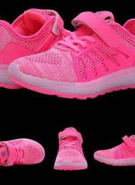 Hot Led Mesh Shoes Kids Pink  | Dancing Led Light Shoes  | Kids Led Light Shoes  | Led Light Shoes For Girls & Boys