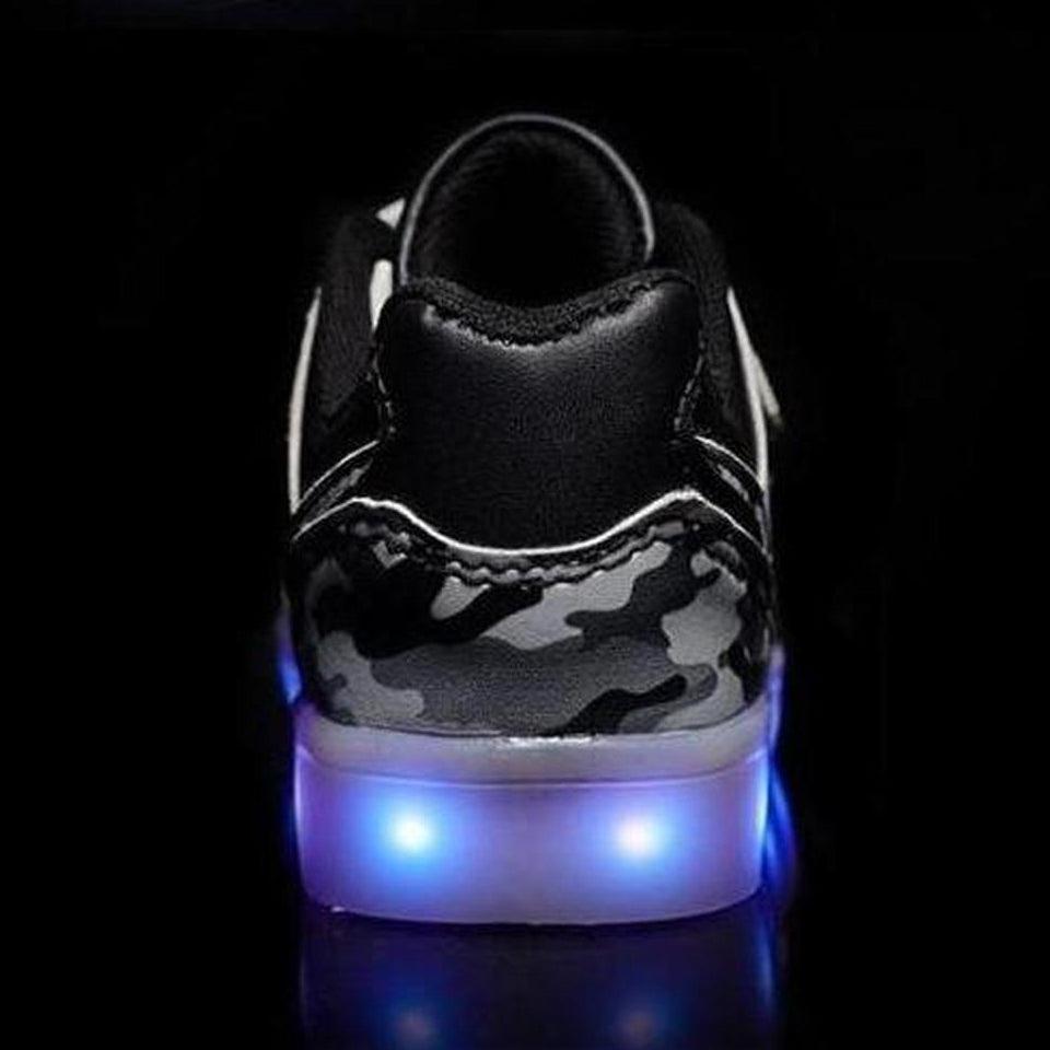 Led Light Children'S Camouflage Shoes - Black  | Kids Led Light Shoes  | Led Light Shoes For Girls & Boys | ledlegs.