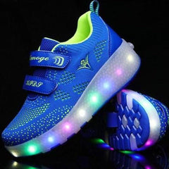 Led Roller Shoes Blue  | Kids Led Light Roller Heel Wheel Shoes  | Led Shoes For Girls & Boys