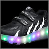 Led Roller Shoes For Kids 2 Wheel Black & White  | Best Selling Led Light Shoes  | Kids Led Light Roller Heel Wheel Shoes | ledlegs.