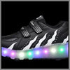 Led Roller Shoes For Kids 2 Wheel Black & White  | Best Selling Led Light Shoes  | Kids Led Light Roller Heel Wheel Shoes | ledlegs.