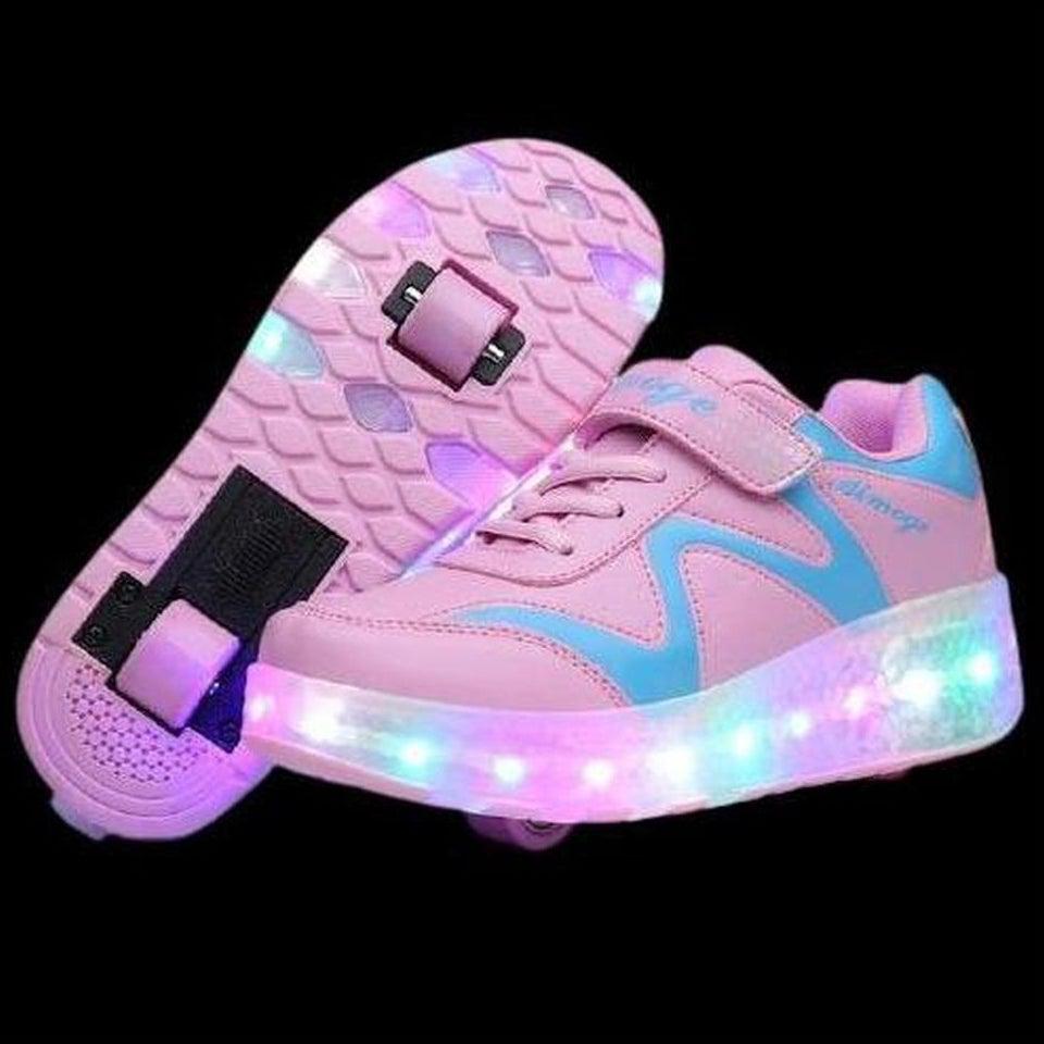 Led Roller Shoes Pink Wiggle  | Kids Led Light Shoes  | Kids Led Light Roller Shoes  | Led Light Shoes For Girls & Boys | ledlegs.