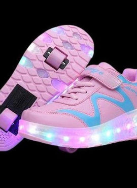 Led Roller Shoes Pink Wiggle  | Kids Led Light Shoes  | Kids Led Light Roller Shoes  | Led Light Shoes For Girls & Boys