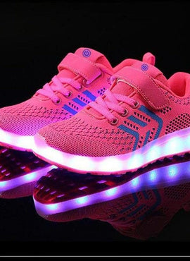 Led Shoes Casual Single Strap Pink | Kids Led Light Shoes  | Led Light Shoes For Girls & Boys