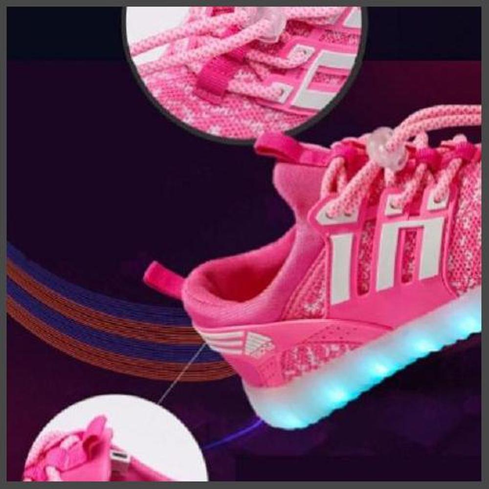 Mesh Design Light Led Shoes - Pink | Kids Led Light Shoes  | Led Light Shoes For Women | ledlegs.