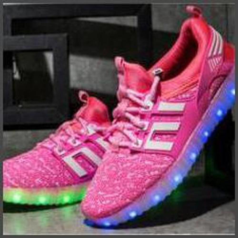 Mesh Design Light Led Shoes - Pink | Kids Led Light Shoes  | Led Light Shoes For Women | ledlegs.