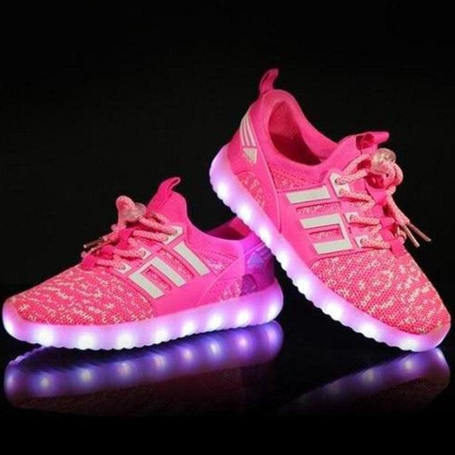 Mesh Design Light Led Shoes - Pink | Kids Led Light Shoes  | Led Light Shoes For Women | ledlegs.