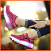 Black Blue Pink Spotted Led Shoes With Roller Wheels | Rechargeable Led Wheel Heely Shoes