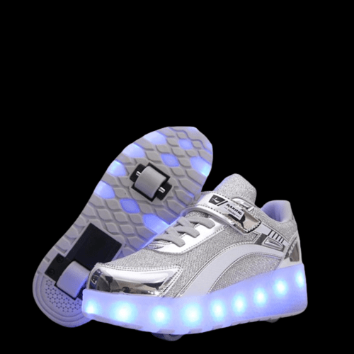 whatagift.com.au Silver / 29 Insole 18.5CM New Usb Charging Led Light Roller Skate Shoes For Children