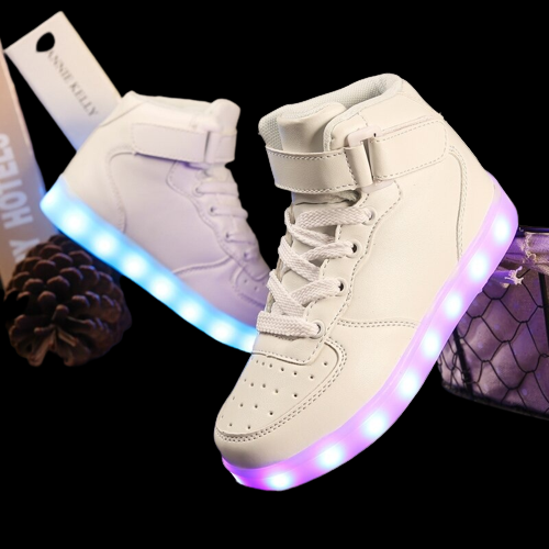 Led Sneakers White 7 Led Light Colors  | Dancing Led Light Shoes  | Kids Led Light Shoes  | Led Light Shoes For Men  | Led Light Shoes For Women | ledlegs.